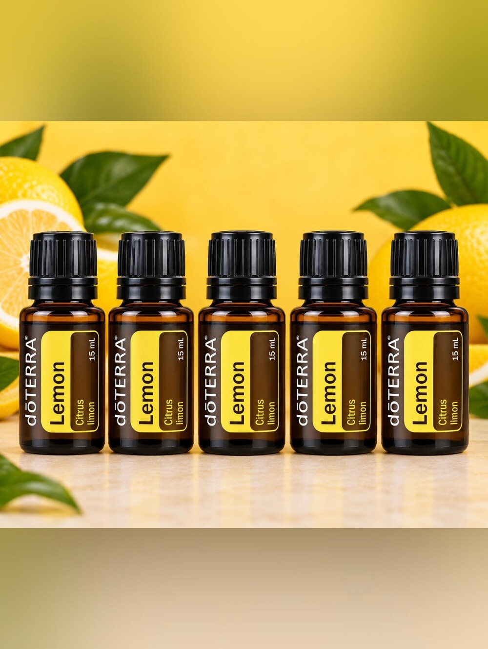 doTERRA Lemon Essential Oil 5-Pack 15mL Citrus limon Sealed